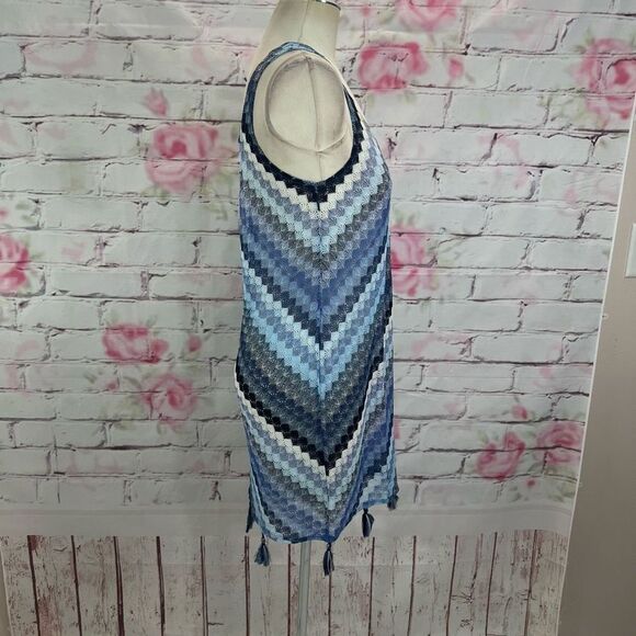 BECCA Blue and Gray Chevron Swim Coverup - Picture 6 of 11